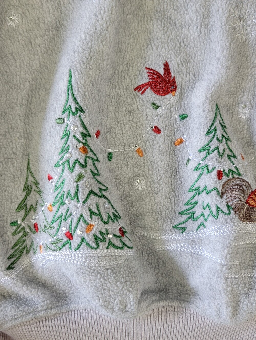 Alfred Dunner Classic Sweatshirt 3X Gray Crewneck Embroidered Christmas Snowman - Picture 4 of 9